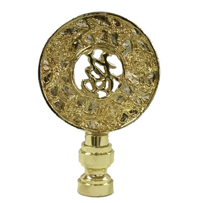 Good Fortune Oriental Motif Lamp Finial