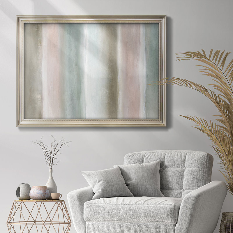 Rainbow Sherbert, toile encadrée de qualité supérieure - prête à être accrochée, L 41 po x H 29 po, Encadré en gris clair