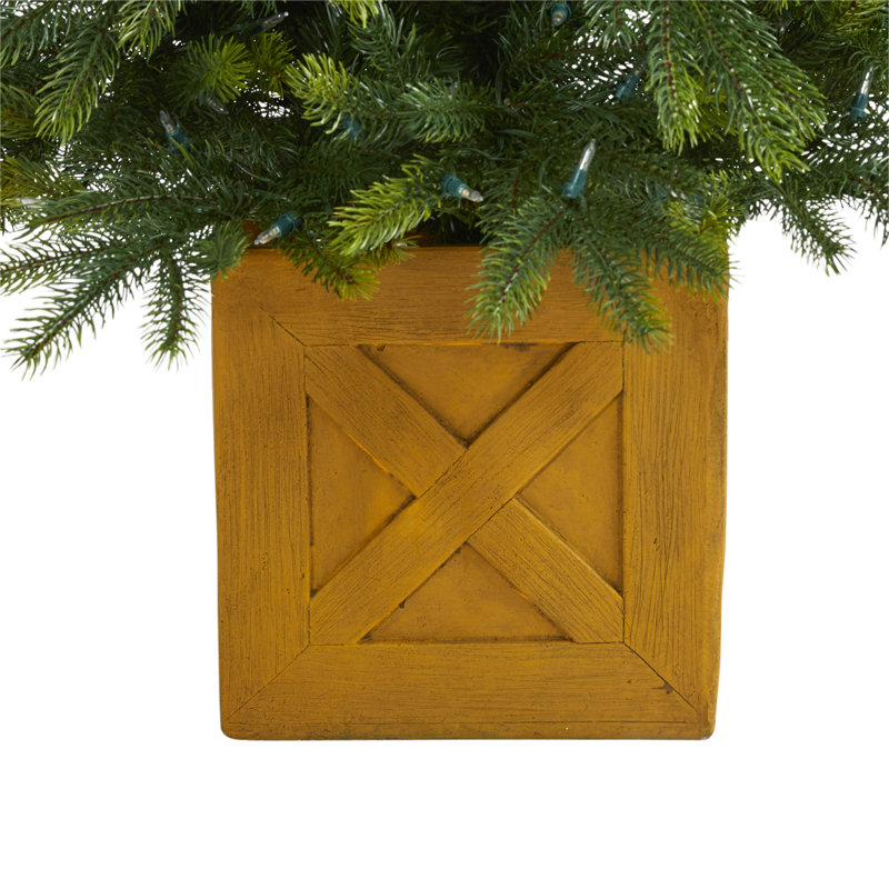 Sapin de Noël vert plume artificielle réaliste avec lumières DEL, H 6 pi