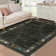 Modern Machine Washable Rugs Bordered Design Non-Slip Low Pile Rubber Backing Indoor Area Rug for Living Room Bedroom Kitchen Dining Room