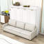 Murphy Bed with Sofa, Built-in Storage Shelves, and LED Lighting-1054863518
