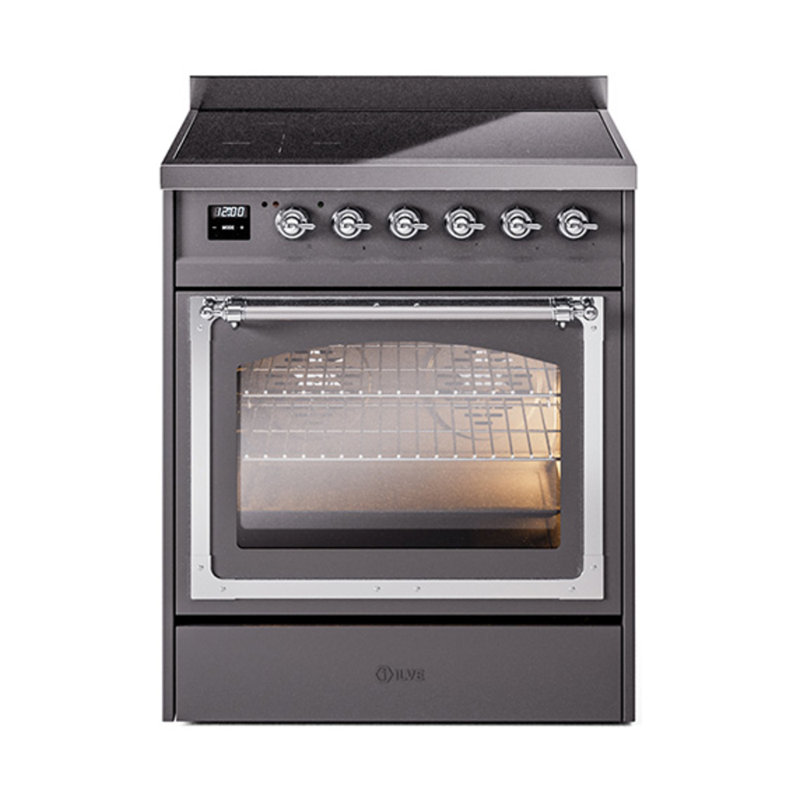 ILVE Nostalgie II Noblesse 30 po à induction, Graphite mat / chrome