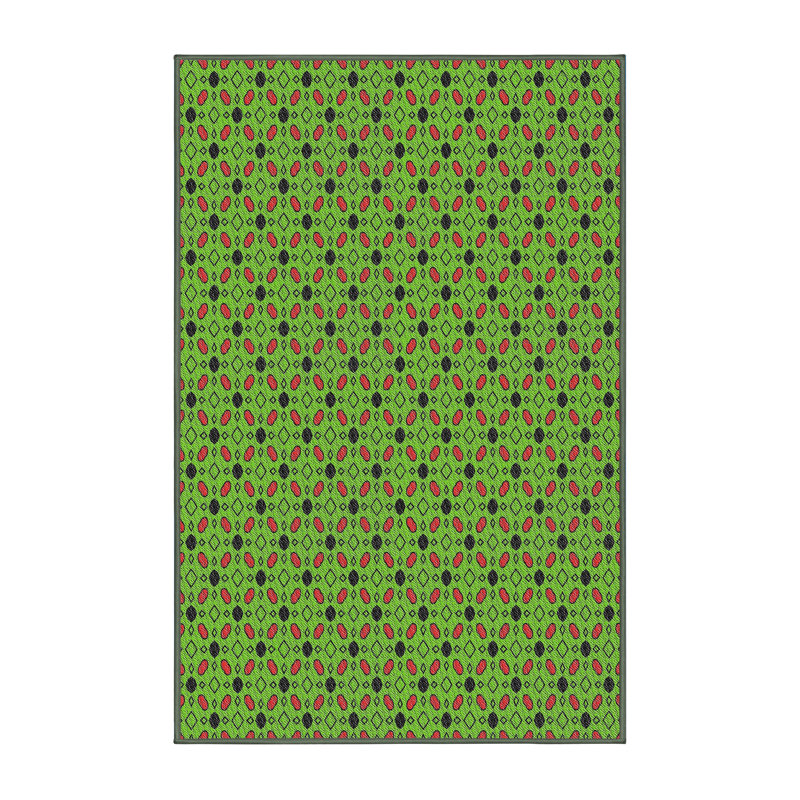 Tapis de zone vert foncé à motifs Hilbert, Rectangle 2 pi x 3 pi