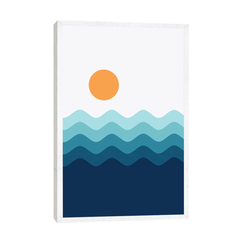 Abstract Landscape XIVA - Print on Canvas, 66.04 cm H x 45.72 cm W, White Framed