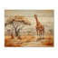 «Orange Orange Beige Girrafe Walk In African Landscape» sur impression sur bois-1741747526