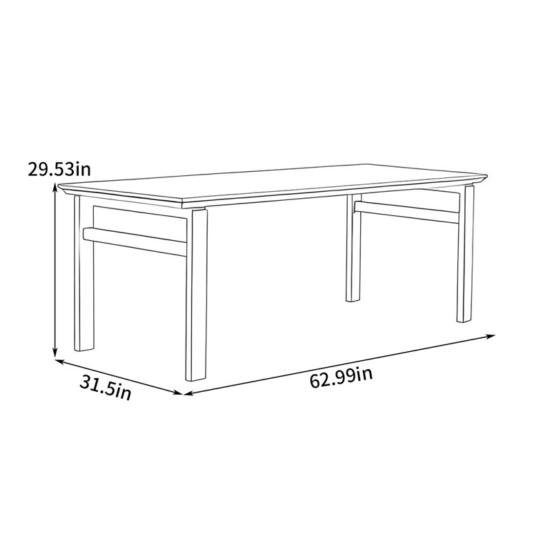 Nordic style simple dining table, 29.53”H x 62.99”L x 31.5”W