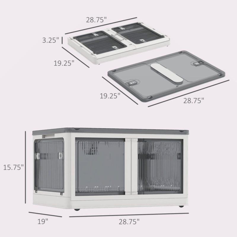 32 Gal Stackable Storage Bins With Lids, 3 Packs Collapsible Closet Organizers And Storage, Plastic Drawer Storage Container On Wheels With 5-Sided Access, Doors For Blankets