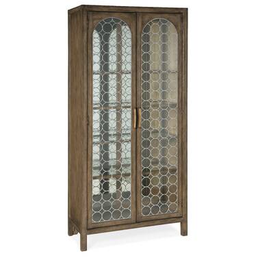 Pacific Landing 5-Shelf Glass Curio Cabinet in Black and Clear