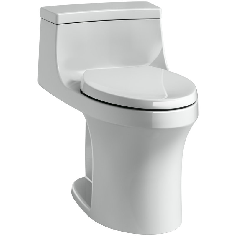 San Souci 1.28 GPF Elongated One-Piece toilet (Seat Included), Ice Grey, Right-Hand