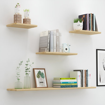 Tablette murale flottante en bois massif