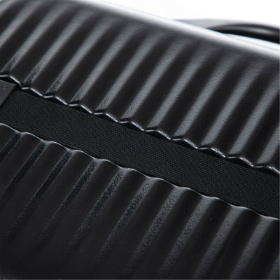 14"/20" 2 Pcs/Set In ABS Spinner Wheel Luggage, With Combination Lock And Front Opening Design, 14" Cosmetic Case (Black)