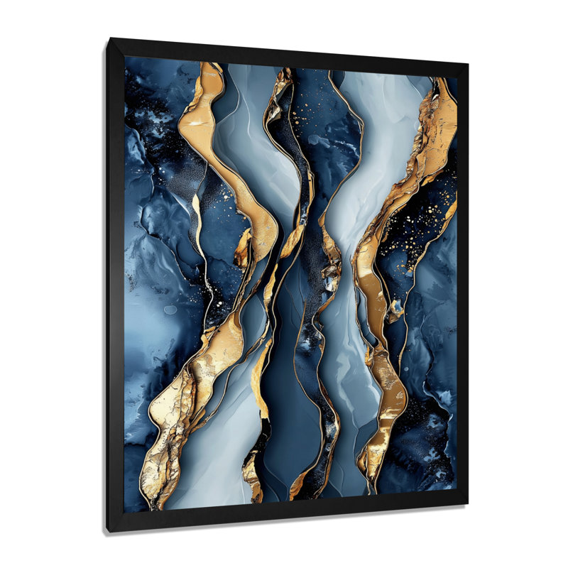 Solway - Abstract Wall Art, Noir, noir, noir, noir, H 20 po x l 12 po, Reproduction encadrée d'une seule photo