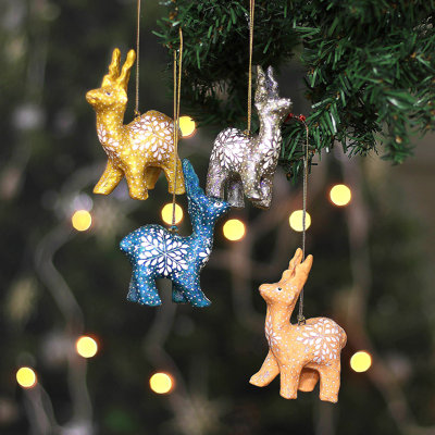 3.9'' Handmade Paper Animals Hanging Figurine Ornament