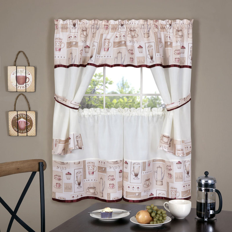 Rideau de cuisine Angelissa Cappuccino, l 58 po x L 24 po