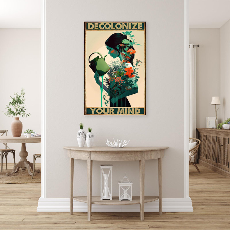 " Decolonize Your Mind ", 14" H x 11" W x 1.25" D