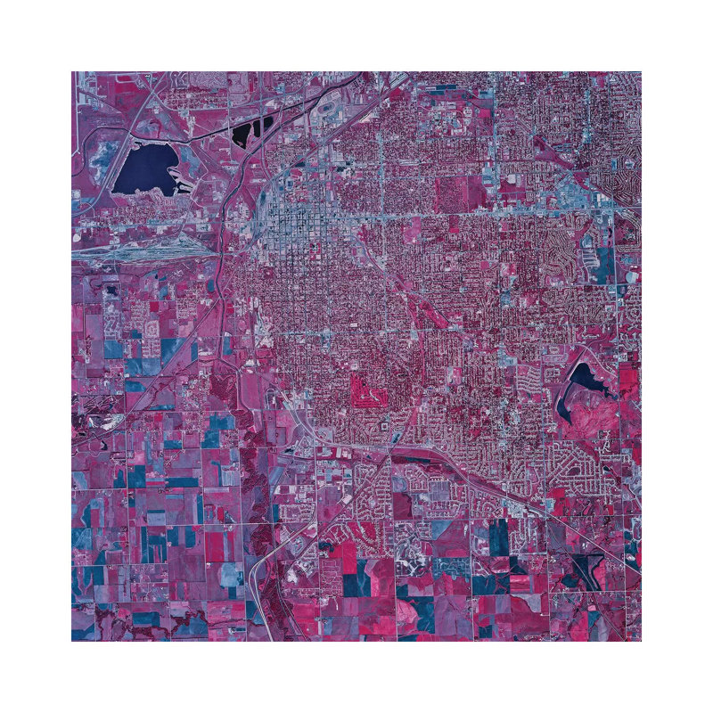 Lincoln, Nebraska 1 Piece Wrapped Canvas Wall Art, 45.72 cm H x 45.72 cm W x 3.175 cm D