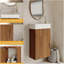 Meuble-lavabo flottant 16,5 po avec lavabo intégré en céramique et rangement - parfait pour les petites salles de bain