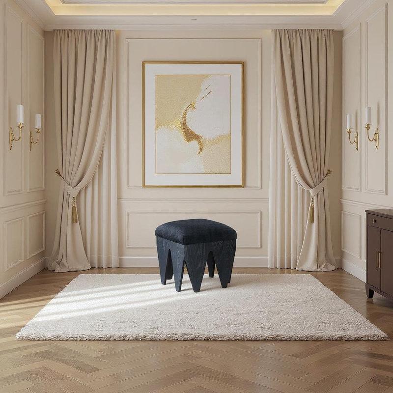 Banc en tissu Altair, Noir, Velours noir