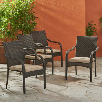 Chaises d'extérieur en osier, 4 pièces