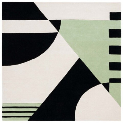 Hina Black Green Hand-Woven Rug