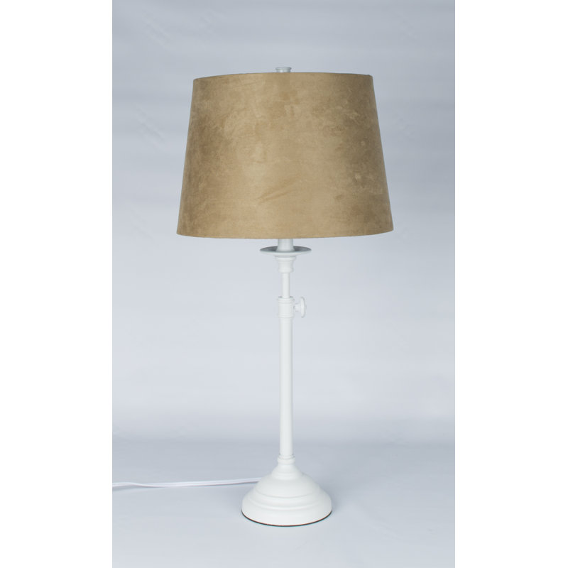 Lampe de table 30 ", Suède brun clair, Blanc