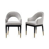Gabelus Modern Velvet Upholstered Dining Armchair in