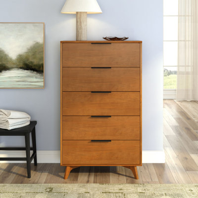 Commode 5 tiroirs avec poignée noire Haven