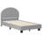 Aurey Upholstered Platform Bed Frame - Curved Stitched Headboard And Slat Foundation-47005458-47005457