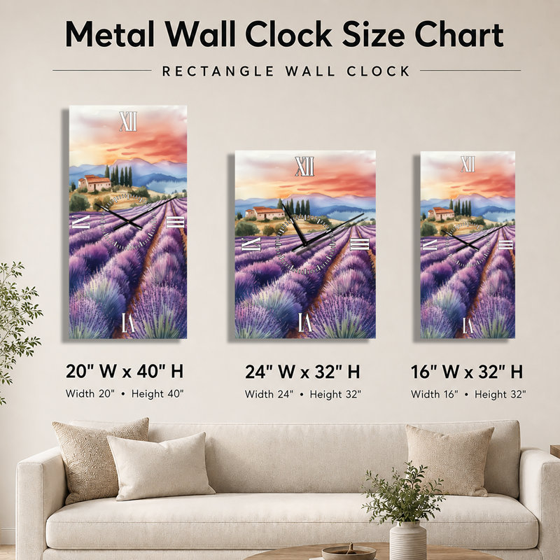 Nakasi II - Horloge murale décorative de ferme, H 32 po x l 24 po - Rectangle