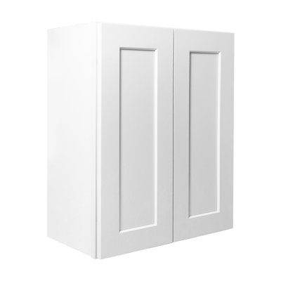 Armoire murale blanche en bois massif avec fermeture en douceur et beaucoup de rangement pour le salon de la salle de bain.