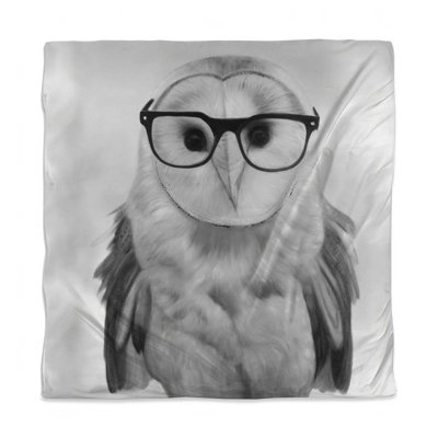 Realistic Barn Owl Duvet Cover - Monochrome Bedroom Decor