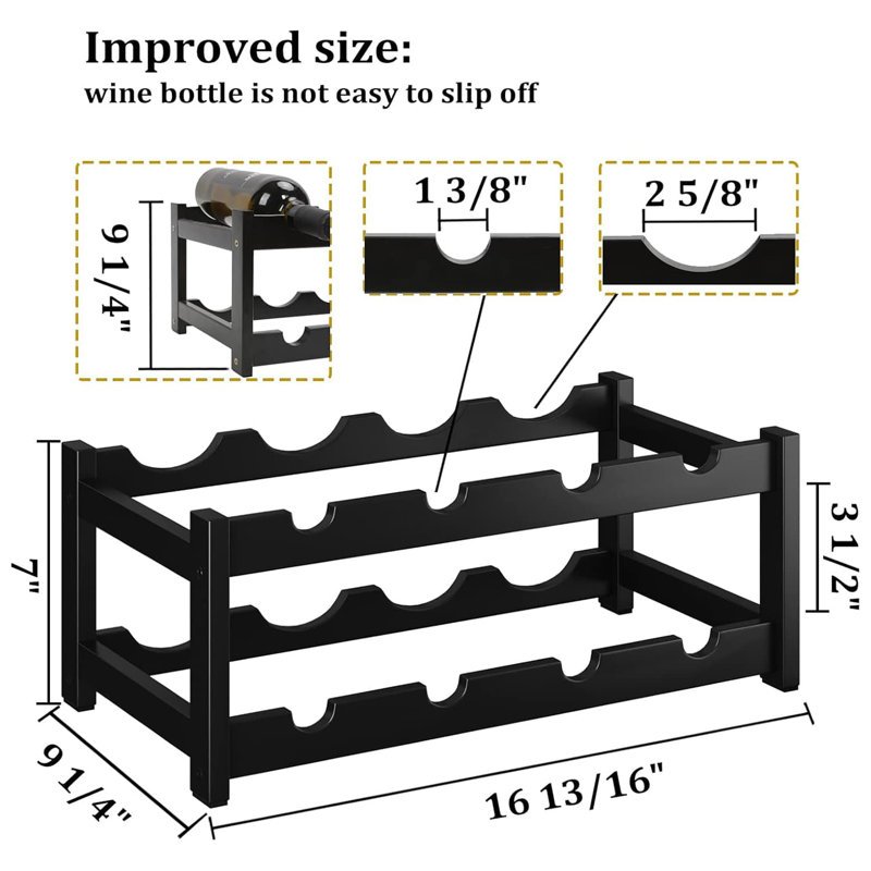 Ariyauna Tabletop Wine Bottle Rack Black