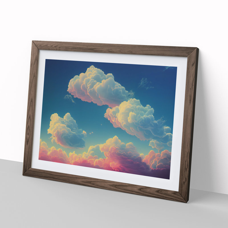 Spellbinding Cloudy Sky - Framed Print, 46cm H x 64cm W x 2cm D, Walnut