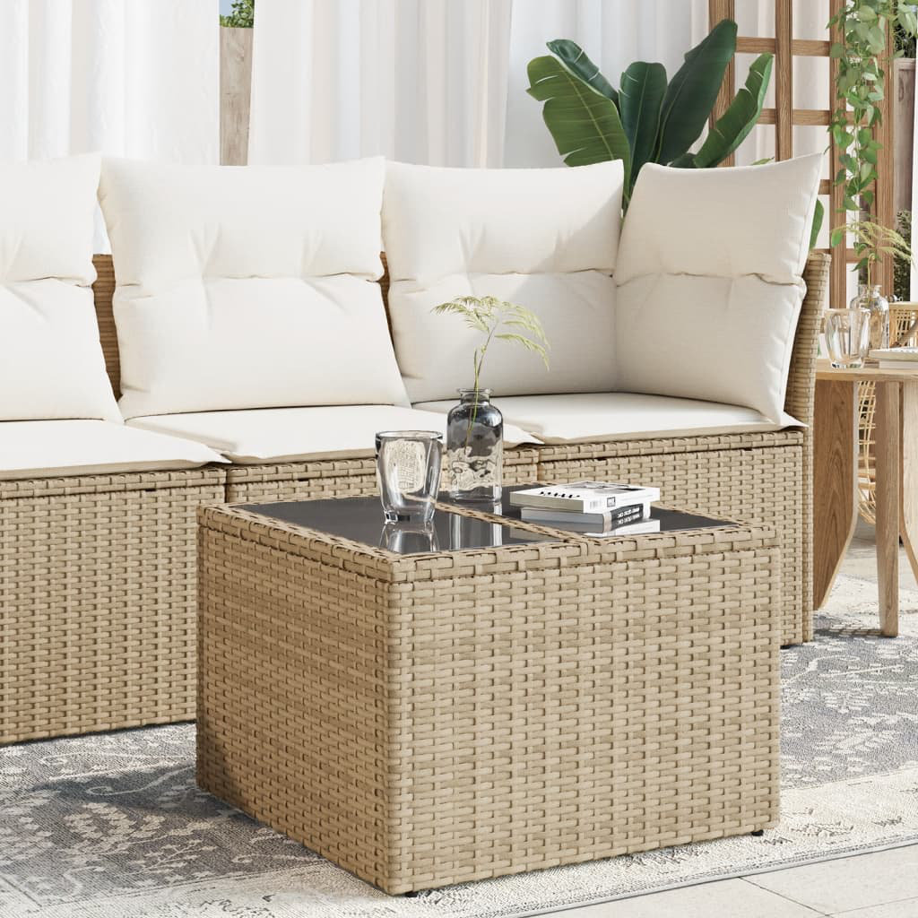 Couchtisch Nisiah aus Glas/Stahl/Rattan