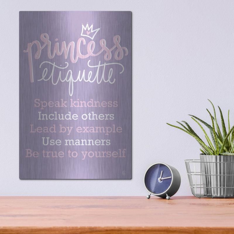  «Princess Etiquette» par Fearful Made Creations, art mural en métal, H 16 po x l 12 po