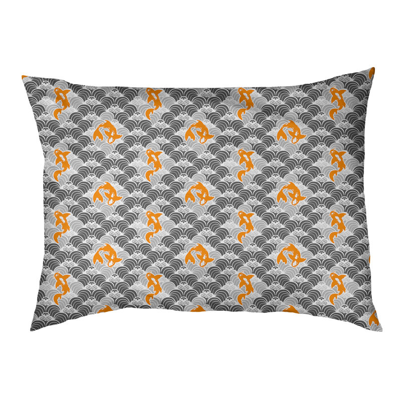 Coussin d’ondulations koi fish Byrge, Très grand (l 52 po x P 42 po x H 17 po), Gris