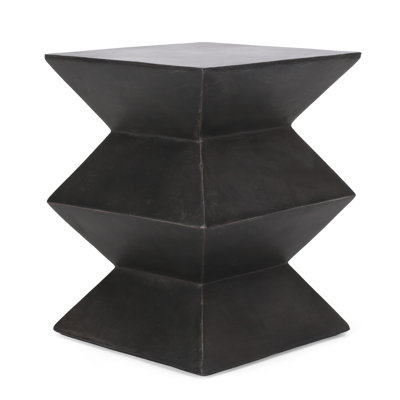 Geometric Lightweight Concrete Nightstand - Copper, Outdoor Use, 15.32"W X 15.32"D 20.24"H, And Convenient Chest Pattern, Copper Finish, 15.32"X15.32"X20.24", Useful