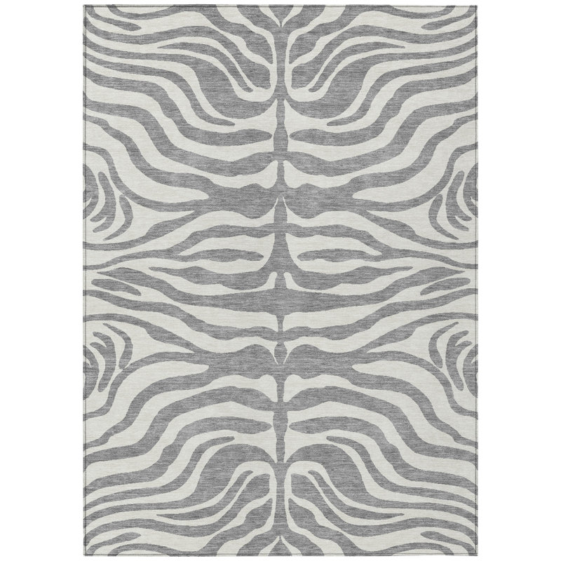 Red Synthetic Rectangular Washable Area Rug 46" x 30"