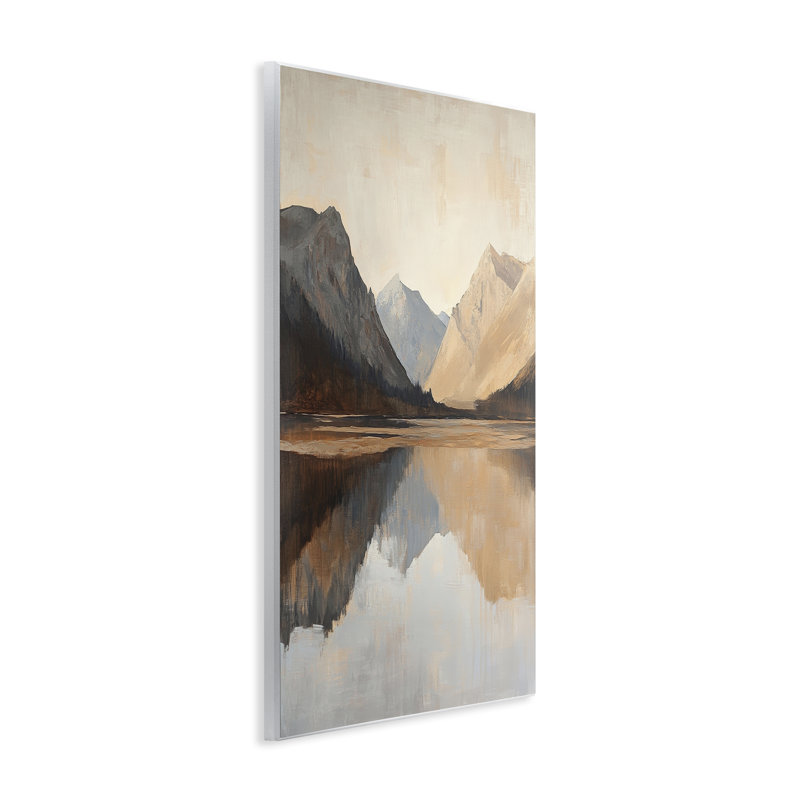 «Terracotta Reflections Lake Landscape», plaque murale par Petal Prints Design, H 15 po x l 10 po