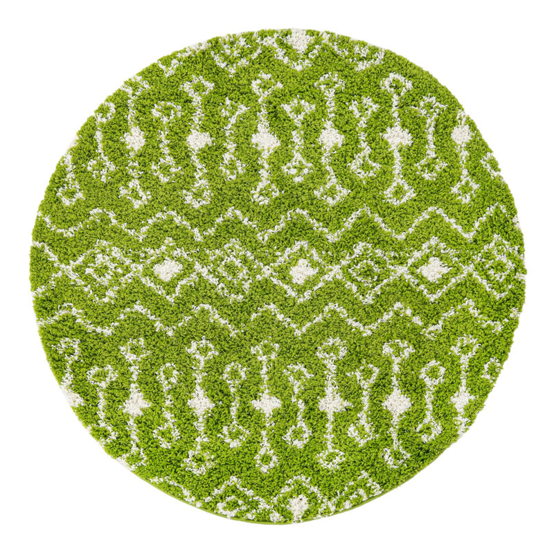 Tapis à poils longs Griego, Rond 6 pi 1 po