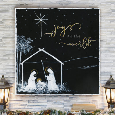 « joy to the world crèche », impression sur toile tendue