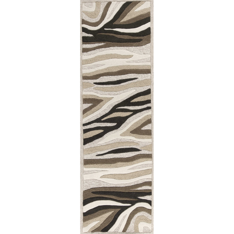 Tapis naturel en laine touffeté à la main Sutcliffe, Tapis de couloir 2 pi 3 po x 7 pi 6 po
