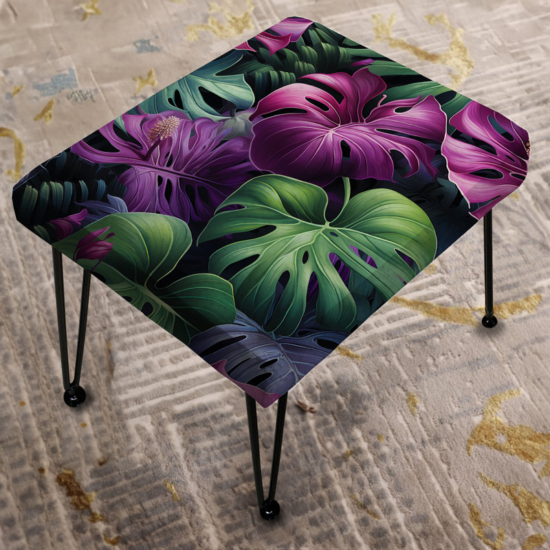 Monstera Enchantment Tropical Pattern - Tropical Rectangle Ottoman