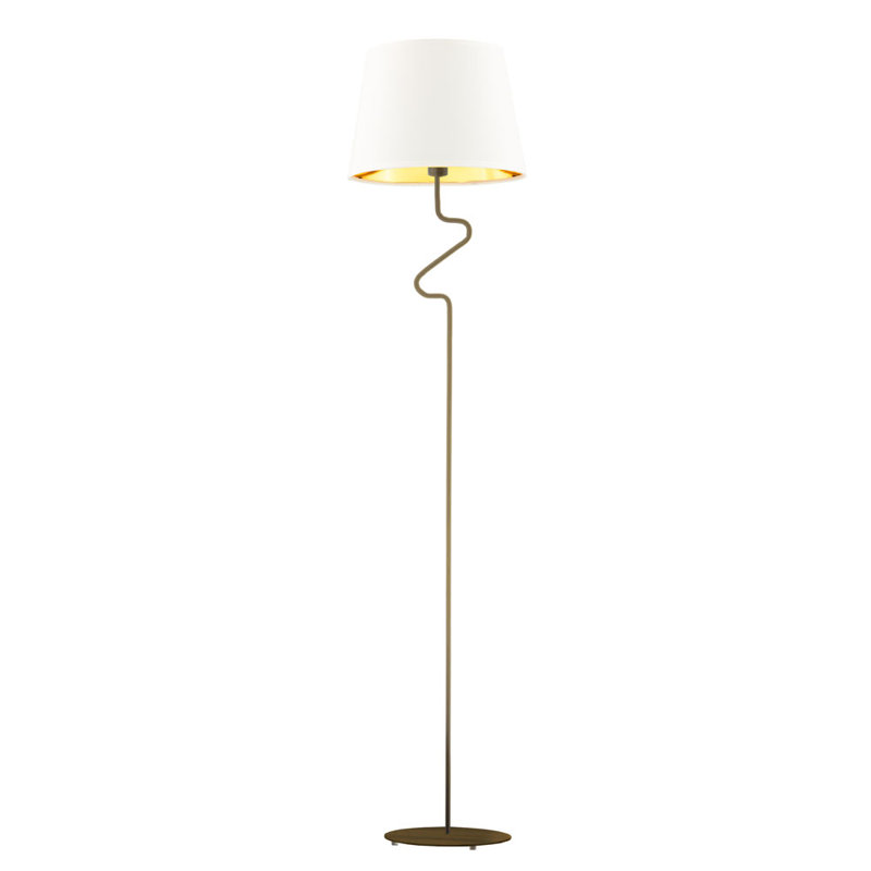 Roncy 174cm Traditional Floor Lamp, White, Black