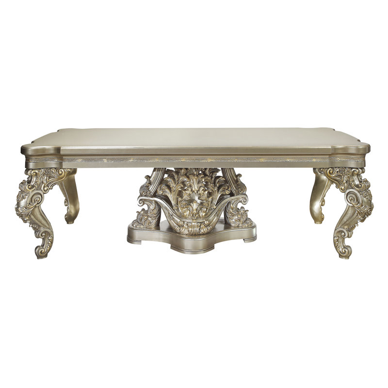 Table de salle à manger, finition champagne et or