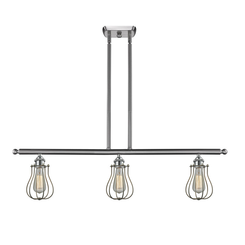 Amett 3 - Light Kitchen Island Pendant, Matte Black, Matte Black, LED
