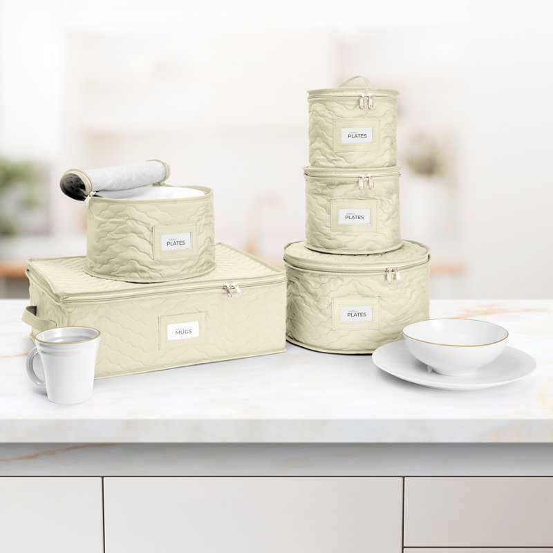 Ensemble de rangement pour vaisselle 5 pièces - gris, Blanc