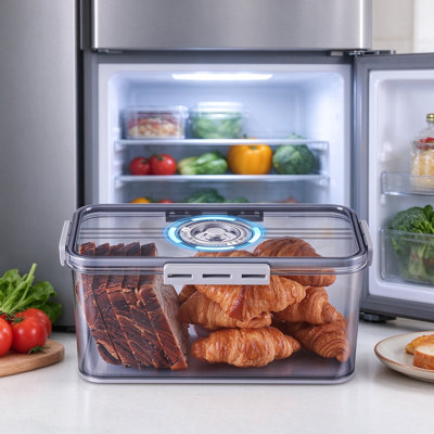Airtight Bread Box for Kitchen Counter with Time Recording Dial, Large Bread Storage Container with Lid, BPA-Free Bread Keeper for Homemade Bread, Loaf, Bagels, Muffins