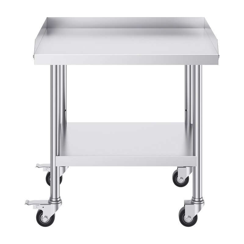 Table de travail en acier inoxydable, H 30 po x l 28 po x P 24 po, Argent