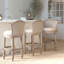 Tabouret de bar rembourré 31 pouces avec pivot, beige gris, hauteur de 43 pouces, siège pivotant confortable et dossier en position assise